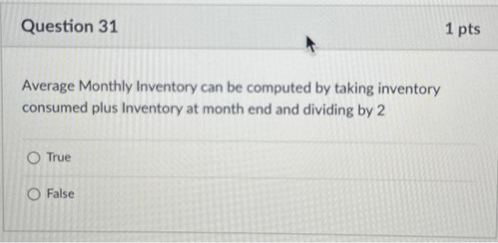 Average Monthly Inventory can be computed by