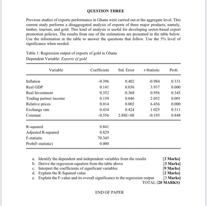 THE COURSE IS RESEARCH METHODS QUESTION THREE