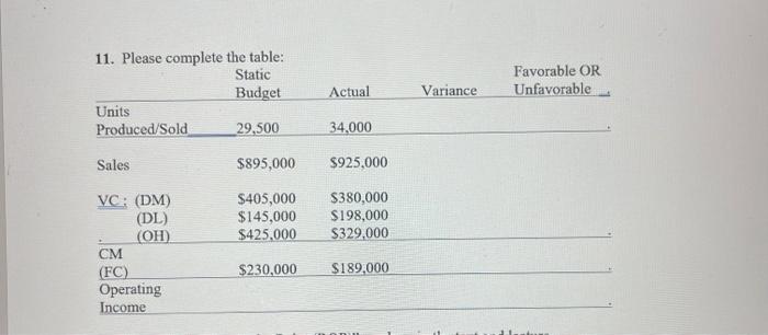 please see the example and answer question 11