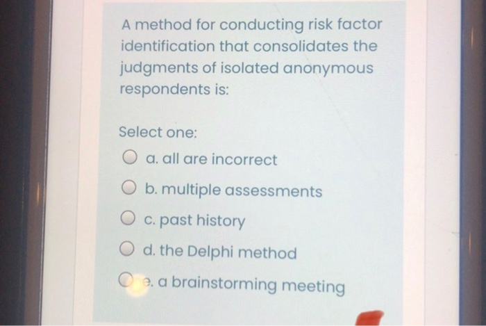 A method for conducting risk factor