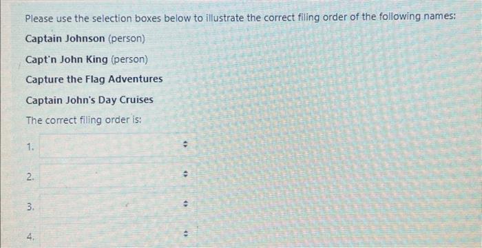 ARMA rule please tell the correct filing order