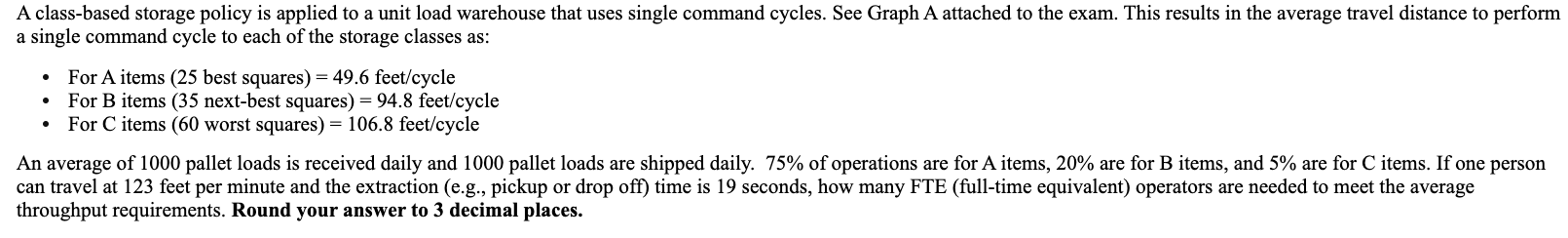 A class-based storage policy is applied to a unit