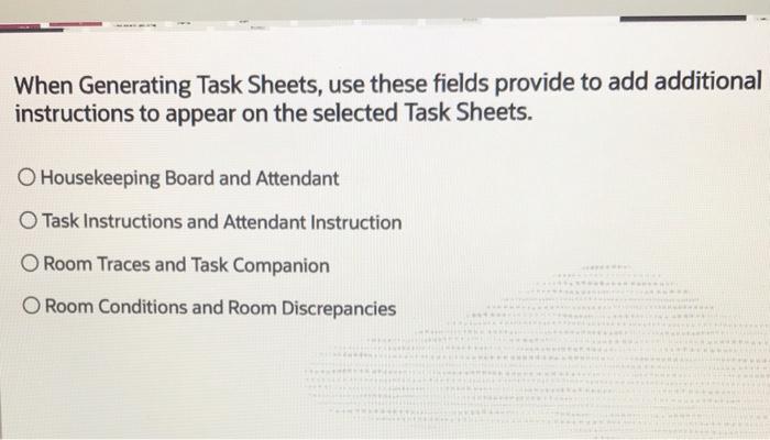 operation management When Generating Task Sheets,