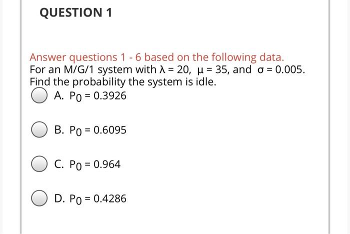 ty in advance! QUESTION 1 Answer questions 1 - 6