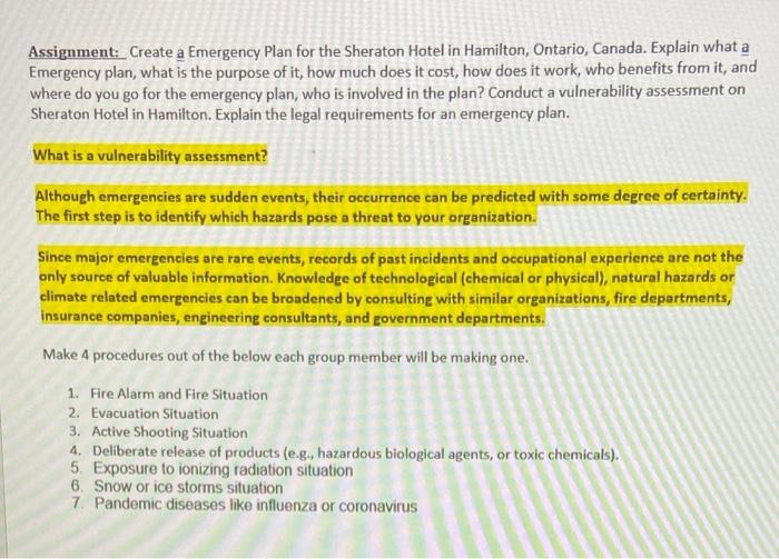 Explain no.2 Evacuation Situation Assignment: