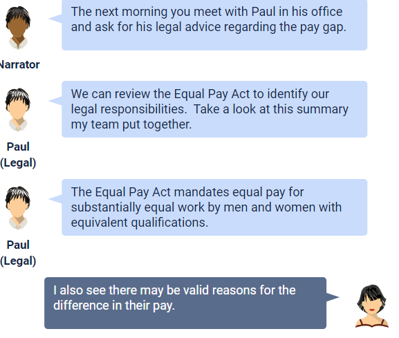 The next morning you meet with Paul in his office