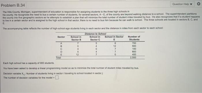 Problem B.34 Question Help The Hills County,