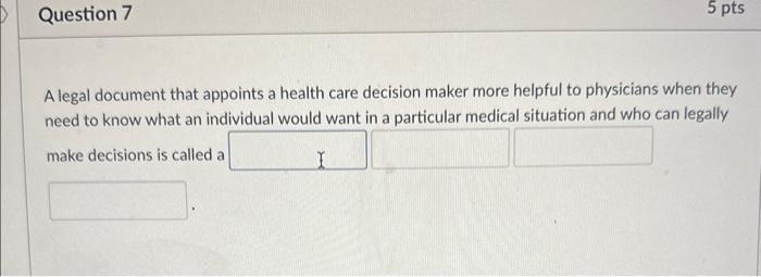 A legal document that appoints a health care