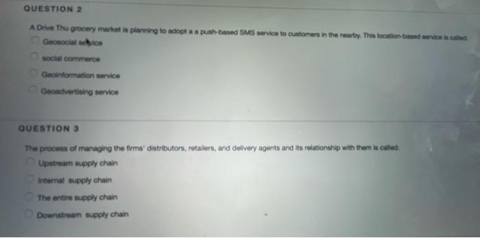 QUESTION 2 A Drive Thu grocery market is planning