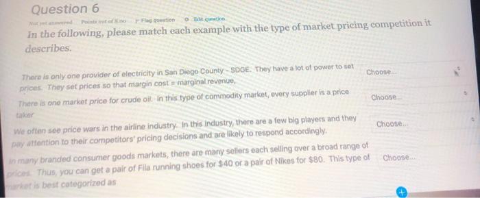 Fun Question 6 In the following, please match