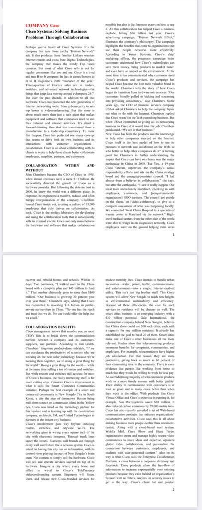 COMPANY Case de beperto Cisco Systems: Solving