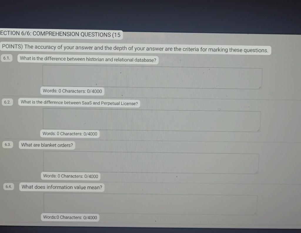 ECTION 6/6: COMPREHENSION QUESTIONS (15 POINTS)