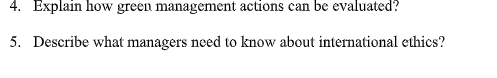 4. Explain how green management actions can be