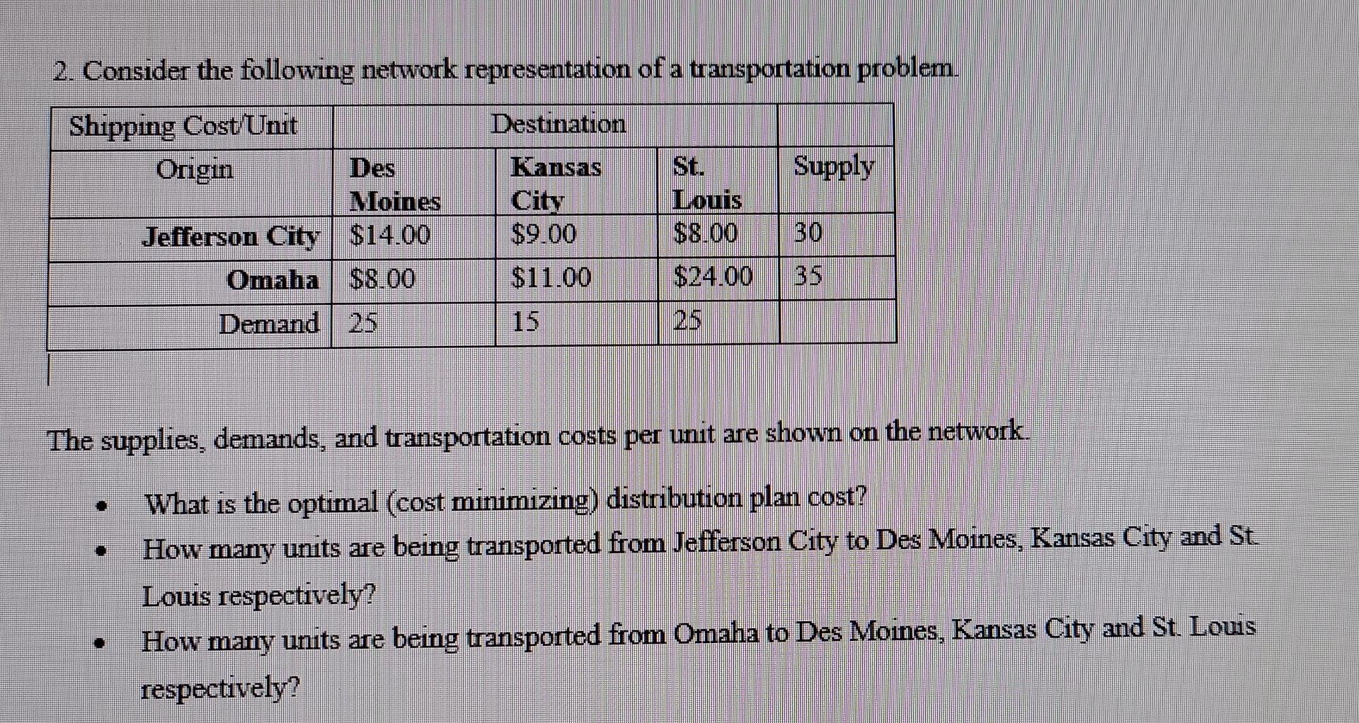 please show using excel with formulas. 2.