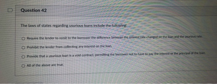 Question 41 Pursuant to the Statute of Frauds