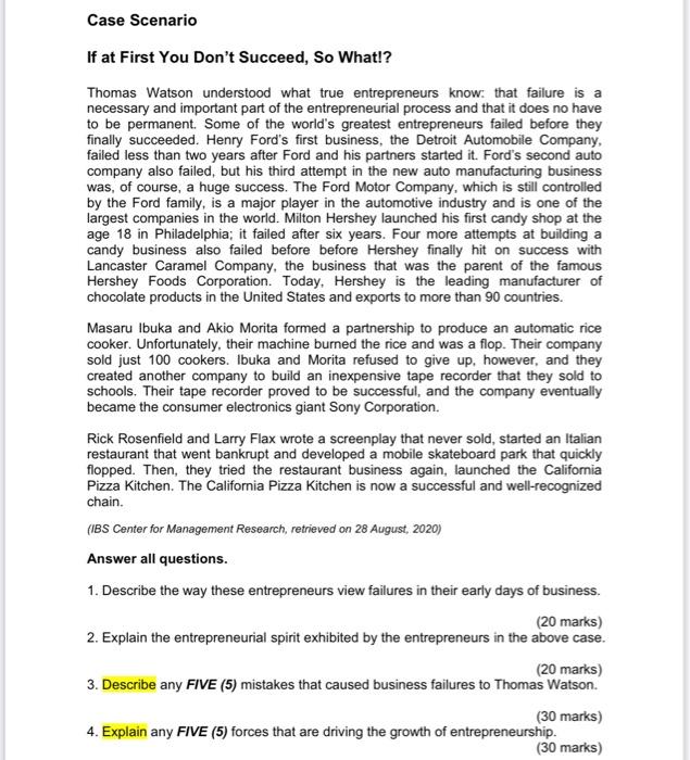 If at First You Dont Succeed, So What!? Thomas