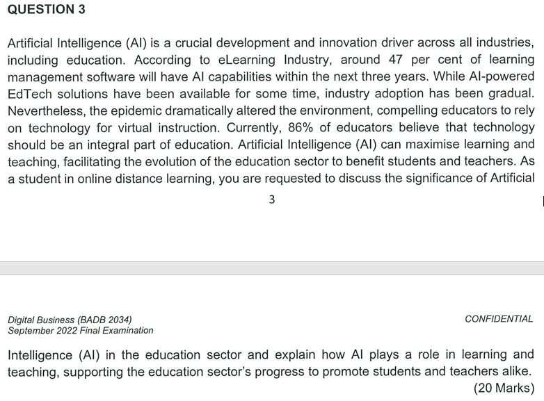 DIGITAL BUSINESS Q3 Artificial Intelligence (AI)