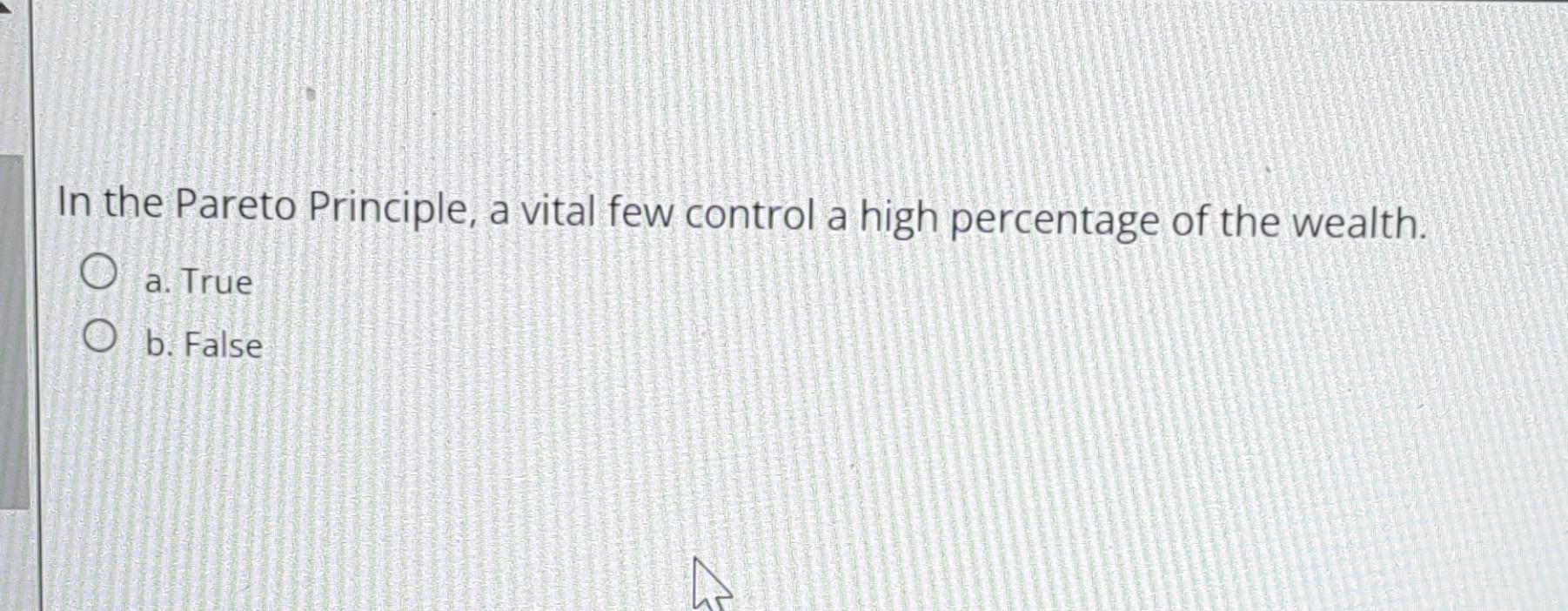 In the Pareto Principle, a vital few control a