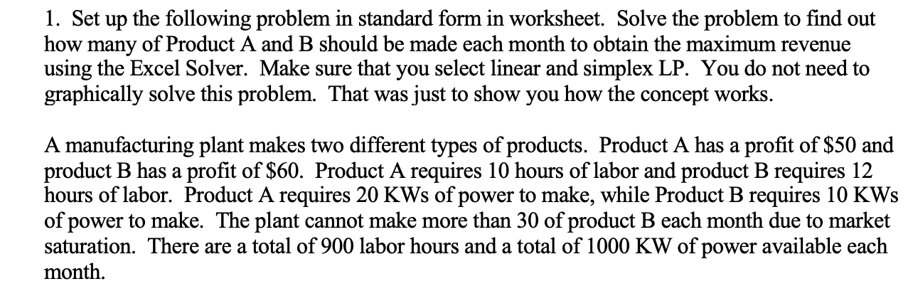 Please solve in Excel and explain all the steps,