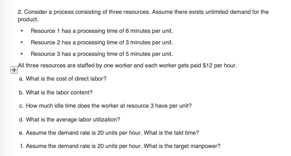 2. Consider a process consisting of three