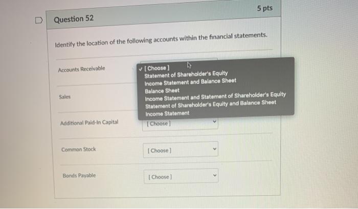 5 pts D Question 52 Identify the location of the