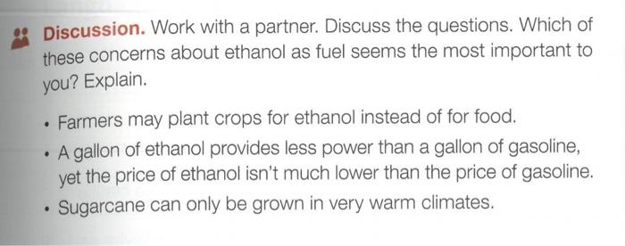 Discussion. Work with a partner. Discuss the