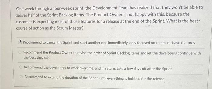 One week through a four-week sprint, the