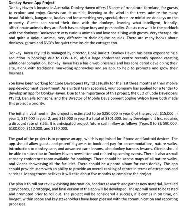 Answe question number 5,6 and 9 Donkey Haven App