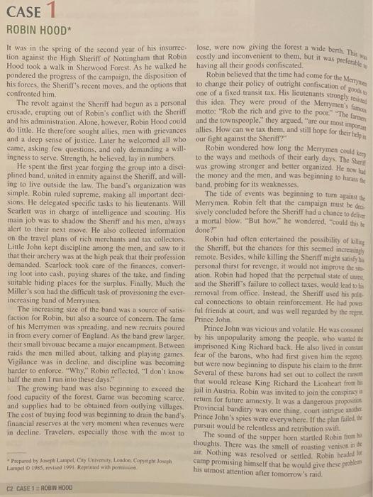 Once the case study is read, a one page, summary