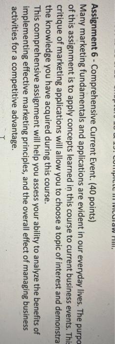 Collpice III IVILUiaw Hill. Assignment 6 -