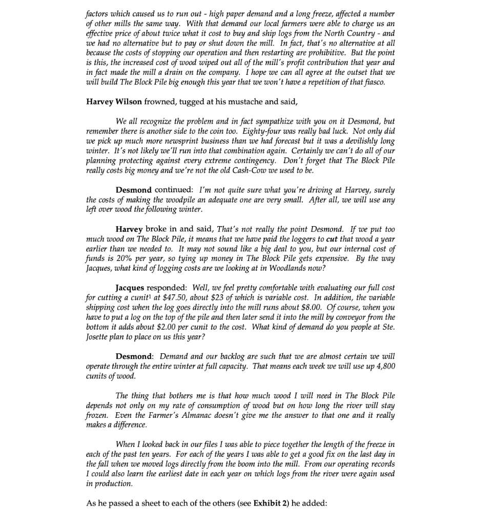 How large should the block pile be at the start