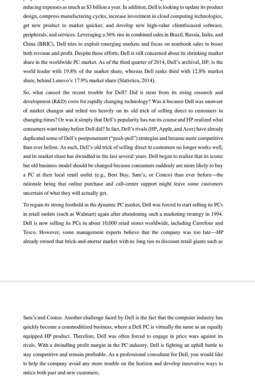 The Brief History of Dell's Postponement Strategy