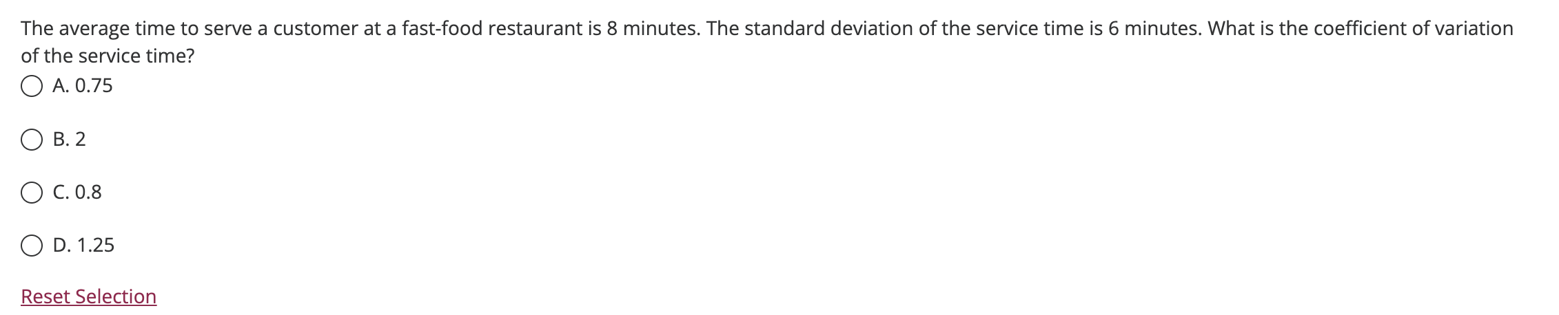 The average time to serve a customer at a