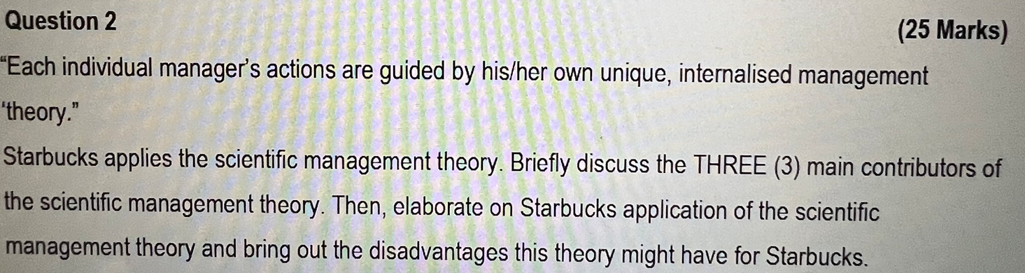 'Each individual manager's actions are guided by