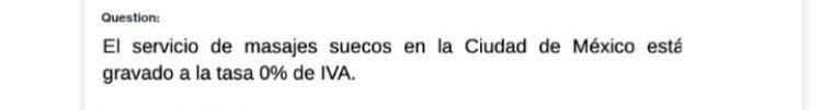 Question: El servicio de masajes suecos en la