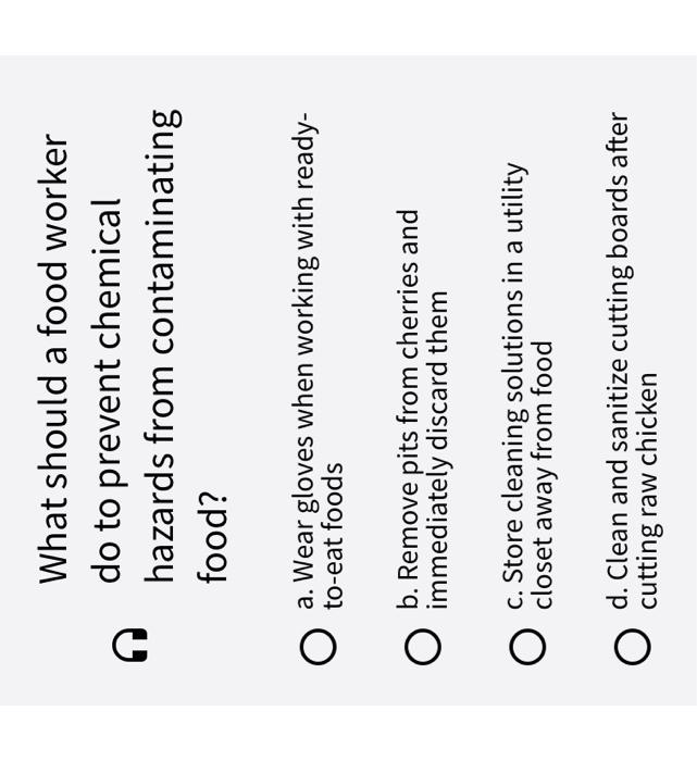 What should a food worker do to prevent chemical