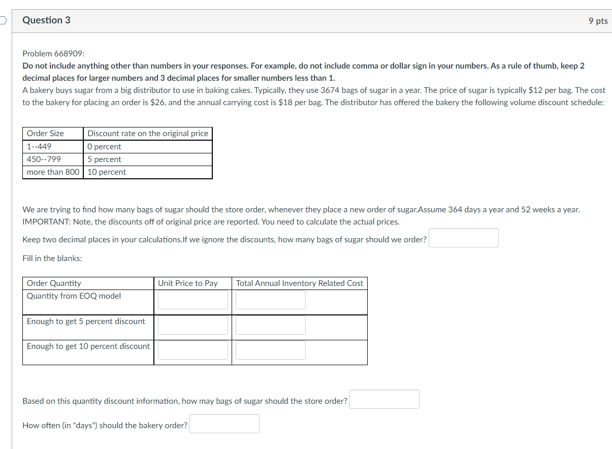 Problem 668909: Do not include anything other