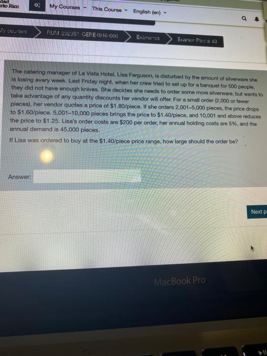 and erto Rico O My Courses This Course - English