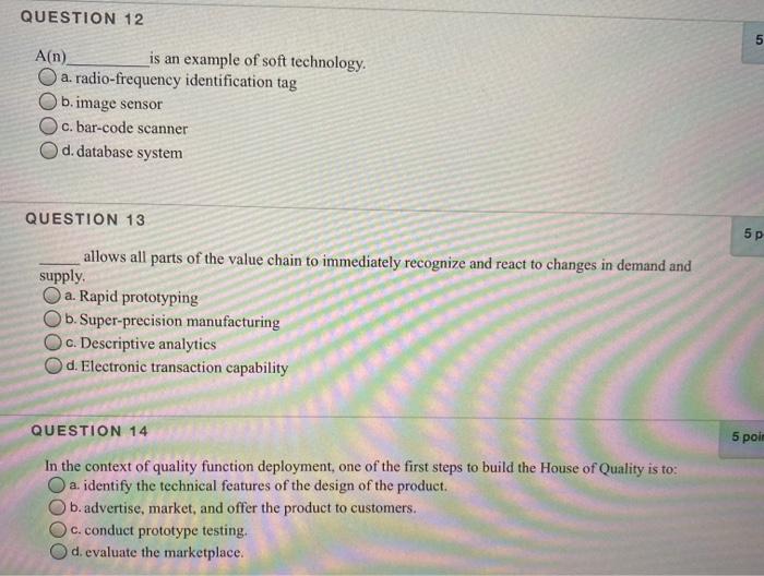 QUESTION 12 5 A(n) is an example of soft