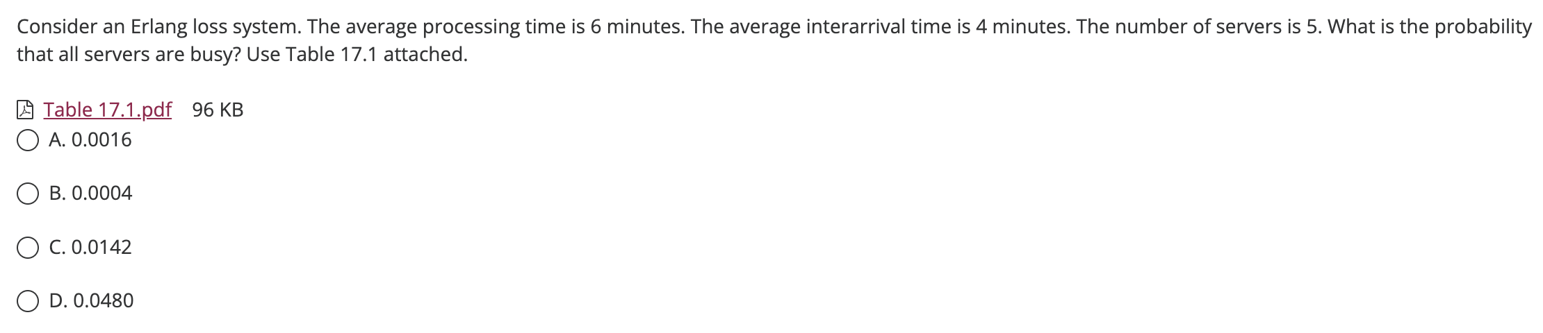 Consider an Erlang loss system. The average