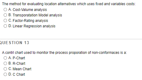 The method for evaluating location alternatives