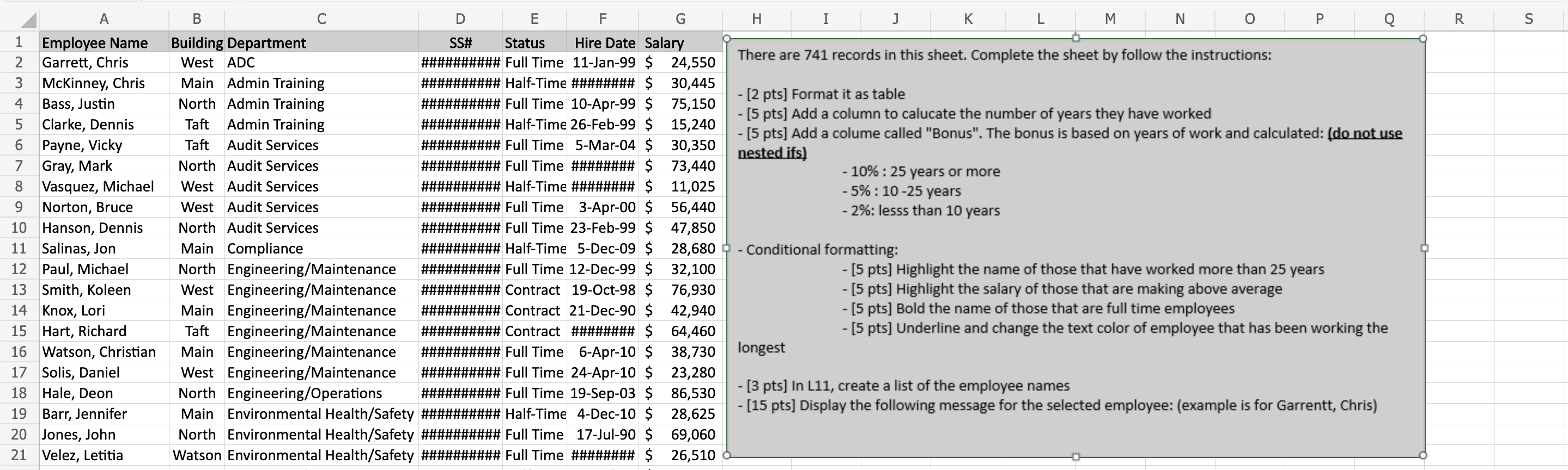 There are 741 records in this sheet. Complete the