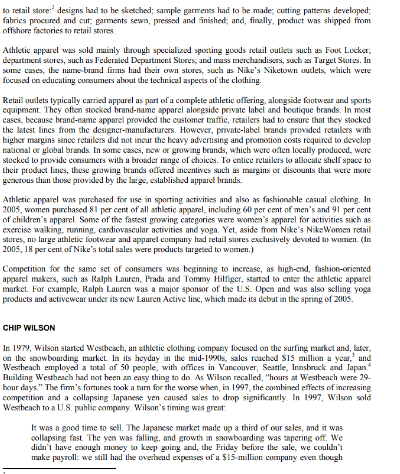 Case questions: Imagine that you are a strategic