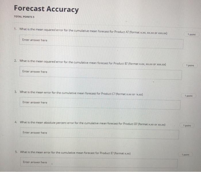 forecast N=2 G H B C D E E 1 Period Product A