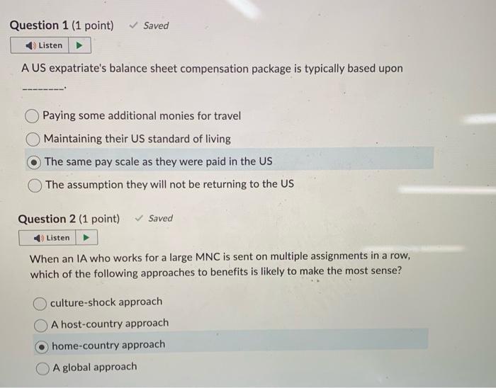 A US expatriate's balance sheet compensation