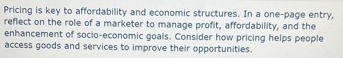 Answer this ass soon as possible Pricing is key