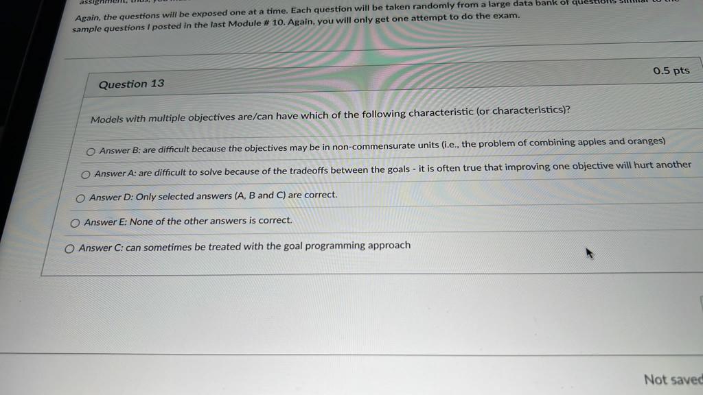 Again, the questions will be exposed one at a