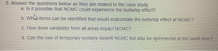 5. Answer the questions below as they are related