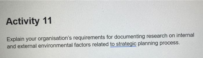 BSBMGT616 Activity 11 Explain your organisation's