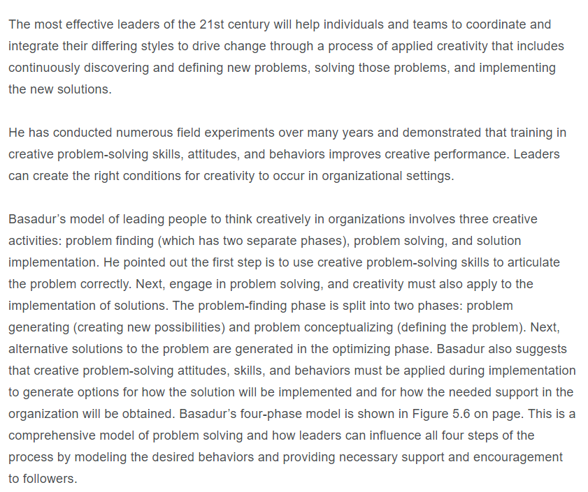 1a. What phase of the creative leadership model